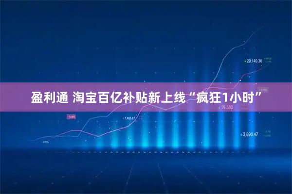 盈利通 淘宝百亿补贴新上线“疯狂1小时”