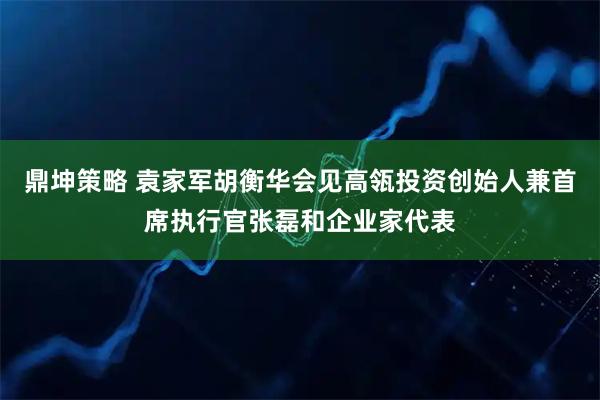 鼎坤策略 袁家军胡衡华会见高瓴投资创始人兼首席执行官张磊和企业家代表